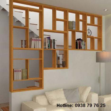 Kết hợp vách ngăn cầu thang đẹp với lam gỗ trang trí bằng gỗ MDF