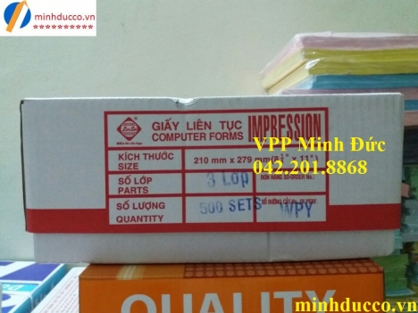 Giấy in liên tục 3 liên IMP khổ 210 (khổ A4)