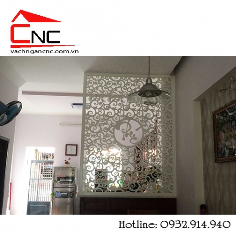 Ăn gian diện tích với vách ngăn phòng khách trang trí cnc bằng gỗ