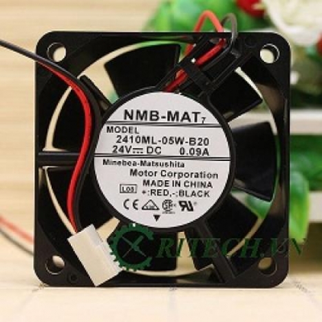 QUẠT DC 2 DÂY NMB 2410ML-05W-B20 24V KÍCH THƯỚC 60X60X25MM
