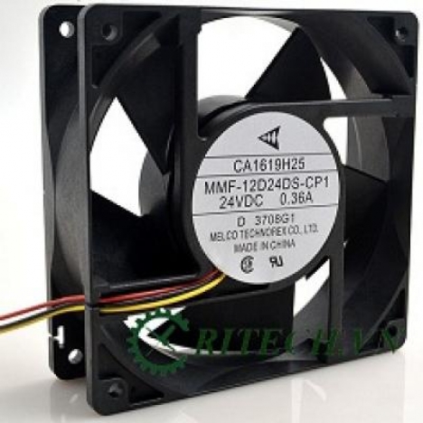 QUẠT DC 3 DÂY MMF-12D24DS-CP1 24V KÍCH THƯỚC 12X12X3.8CM CHO BIẾN TẦN MITSUBISHI
