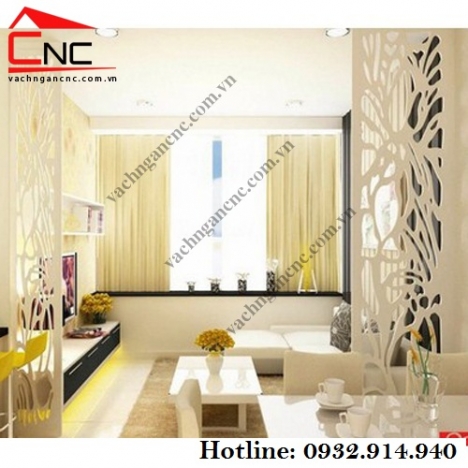 10 mẫu vách ngăn phòng khách, nhà bếp đầu năm 2019