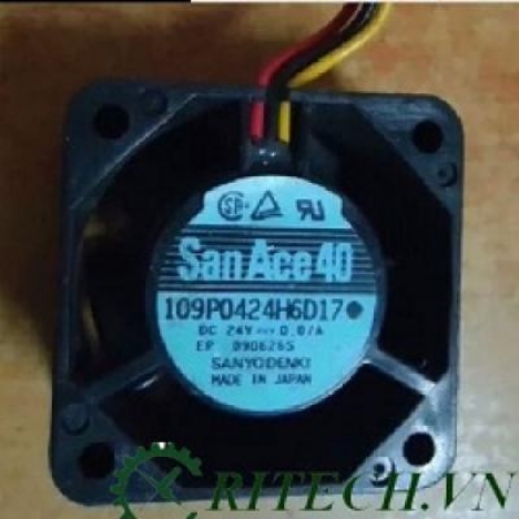 QUẠT 3 DÂY DC 24V 109P0424H6D17, SANACE40 KÍCH THƯỚC 40*40*20MM