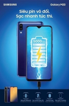 Dĩ an bán Samsung M20 chỉ 4.690k - trả góp 0%