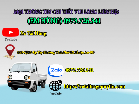 Xe tải KenBo 990kg linh kiện nhập, chất lượng Nhật.