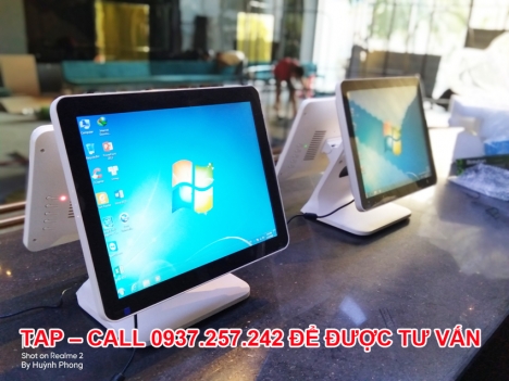 Máy pos cảm ứng 2 màn hình cho quán cafe, nhà hàng giá rẻ tại Hà Nội