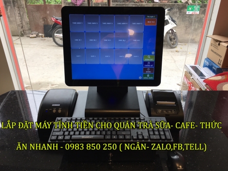 Lắp đặt máy tính tiền cho quán cafe,trà sữa tại Hà Nội