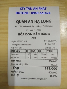 Chuyên giấy in hóa đơn cho quán cafe tại Thanh Hóa