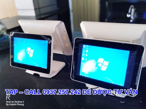 Máy pos cảm ứng 2 màn hình cho quán cafe, nhà hàng giá rẻ tại Hà Nội