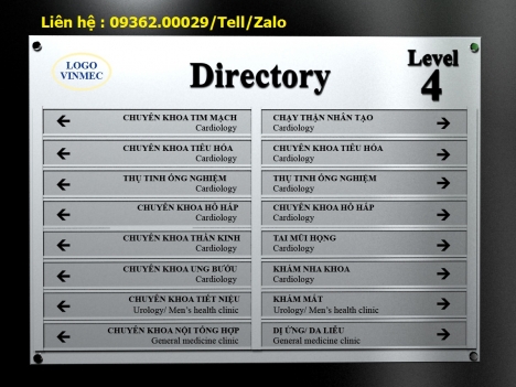 Biển chỉ dẫn lối đi, biển hiệu mica-inox