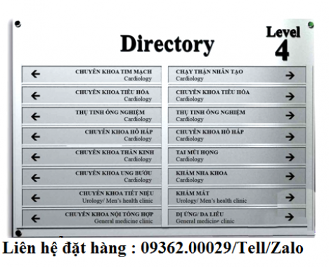 Biển chỉ dẫn lối đi, biển hiệu mica-inox