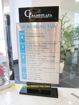 Biển chỉ dẫn lối đi, biển hiệu mica-inox