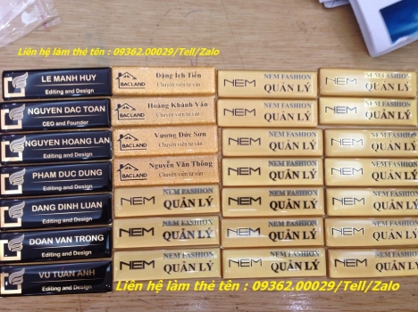 Sản xuất các mẫu thẻ tên nhân viên theo yêu cầu lấy nhanh giá rẻ