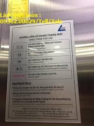 Biển hướng dẫn sử dụng thang máy bằng mica, inox