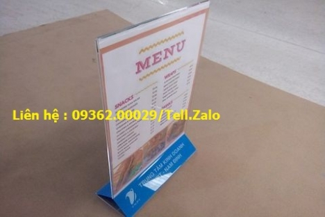 Kệ menu mica A4, A5,A6 giá rẻ, Mẫu kệ menu được nhiều khách hàng lựa chọn