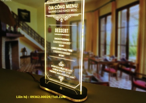 Kệ menu mica A4, A5,A6 giá rẻ, Mẫu kệ menu được nhiều khách hàng lựa chọn