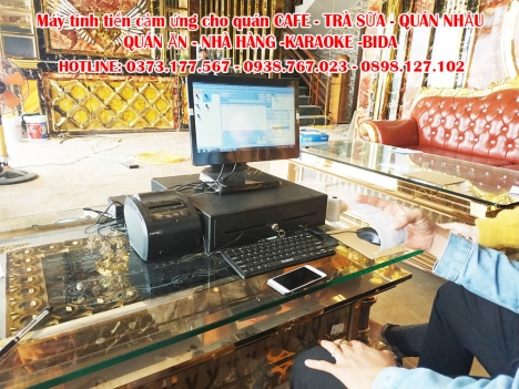 Lắp và hướng dẫn tận nơi máy tính tiền cảm ứng cho quán trà sữa