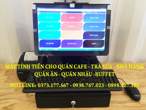 Lắp và hướng dẫn tận nơi máy tính tiền cảm ứng cho quán trà sữa