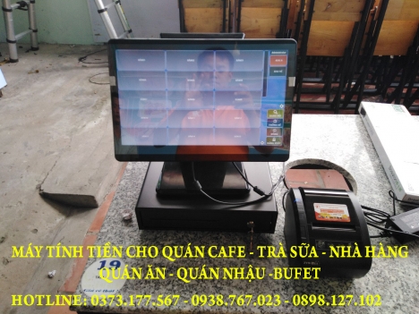 Lắp và hướng dẫn tận nơi máy tính tiền cảm ứng cho quán trà sữa