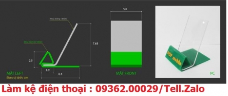 Các sản phẩm kệ trưng bày điện thoại bằng mica nhiều mẫu mã đa dạng