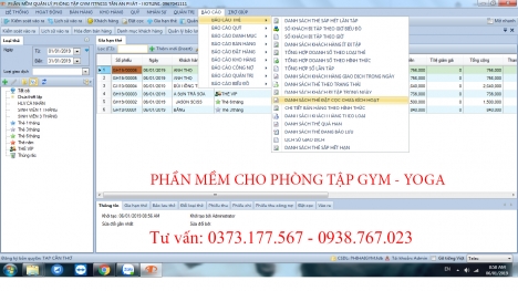 BÁN PHẦN MỀM QUẢN LÝ PHÒNG TẬP GYM – YOGA TẠI QUẬN 7 QUẬN 8 QUẬN 9