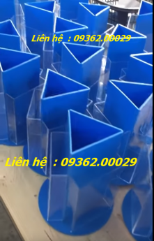 Sản phẩm khay mica đựng tờ rơi, kệ xoay mica 3 mặt