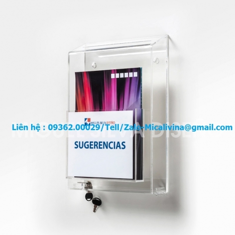 Mẫu sản phẩm hộp thư góp ý bằng mica