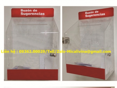 Mẫu sản phẩm hộp thư góp ý bằng mica
