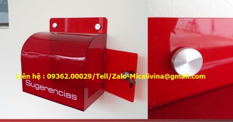 Mẫu sản phẩm hộp thư góp ý bằng mica