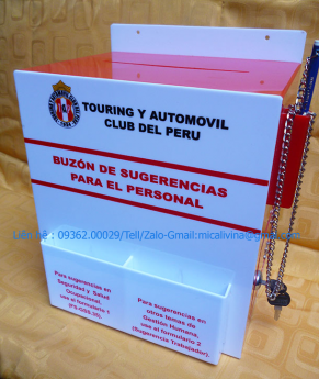 Mẫu sản phẩm hộp thư góp ý bằng mica