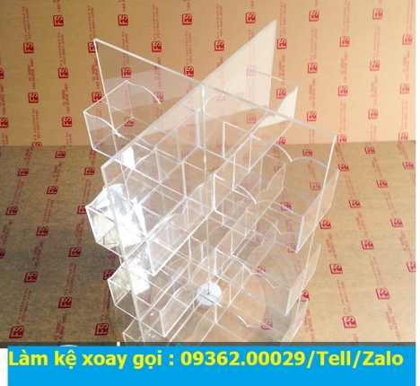 Sản phẩm khay mica đựng tờ rơi, kệ xoay mica 3 mặt