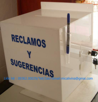 Mẫu sản phẩm hộp thư góp ý bằng mica