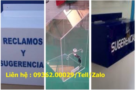 Mẫu sản phẩm hộp thư góp ý bằng mica