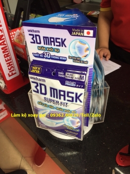 Sản phẩm khay mica đựng tờ rơi, kệ xoay mica 3 mặt