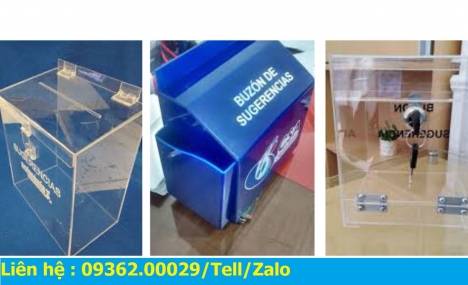 Mẫu sản phẩm hộp thư góp ý bằng mica