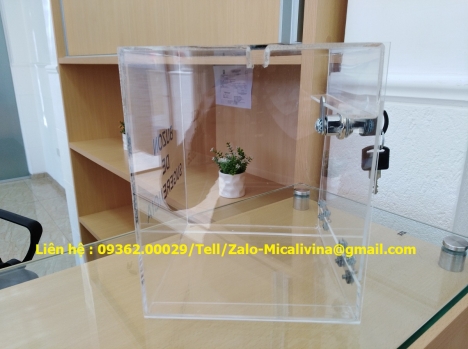 Mẫu sản phẩm hộp thư góp ý bằng mica