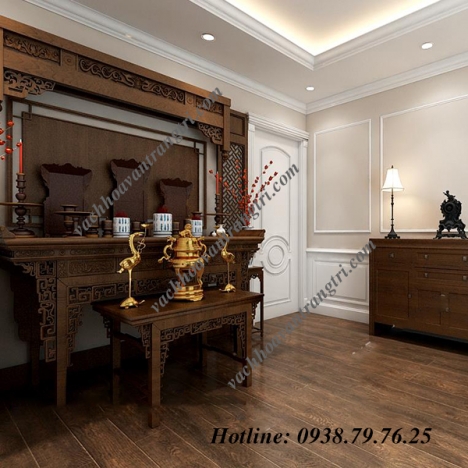 Cách thiết kế mẫu vách ngăn cnc phòng thờ cho nhà nhỏ