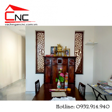 Tổng hợp 7 mẫu vách ngăn phòng khách và bàn thờ cnc đẹp