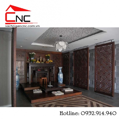 Tổng hợp 7 mẫu vách ngăn phòng khách và bàn thờ cnc đẹp