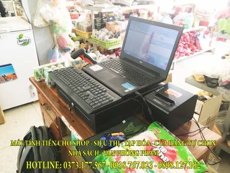 Combo trọn bộ máy tính tiền bằng mã vạch cho shop mỹ phẩm