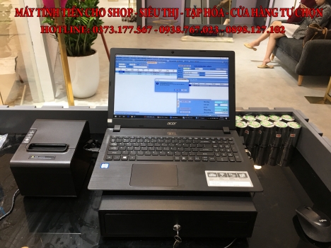 Combo trọn bộ máy tính tiền bằng mã vạch cho shop mỹ phẩm
