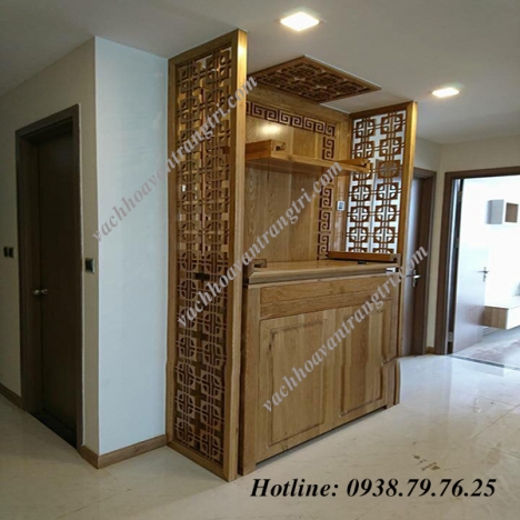 Mẫu vách ngăn bàn thờ giữa phòng khách cắt cnc đẹp độc lạ