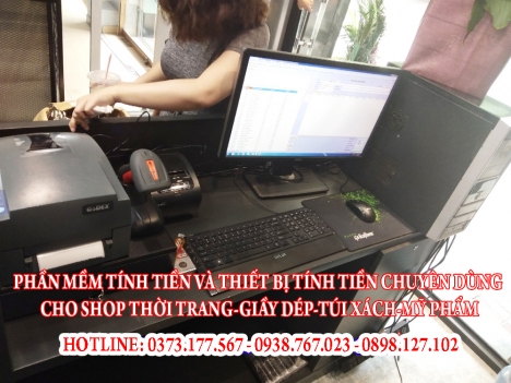 Combo trọn bộ máy tính tiền bằng mã vạch cho shop mỹ phẩm