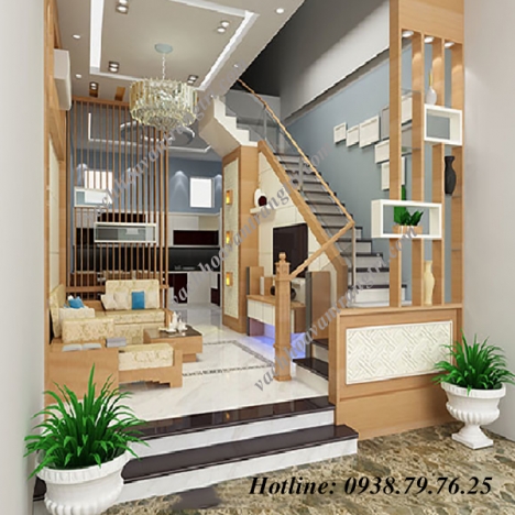 Nội thất nên chọn cầu thang bằng lam gỗ cnc trang trí đẹp