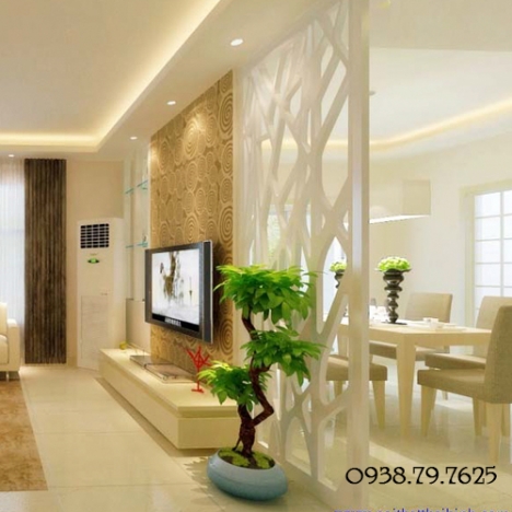 Chung cư phòng khách nên có vách ngăn cnc đẹp