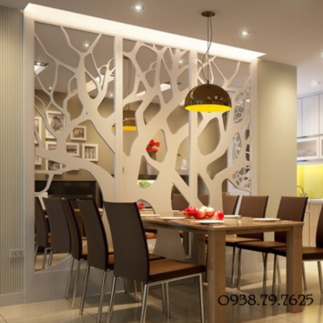 Chung cư phòng khách nên có vách ngăn cnc đẹp