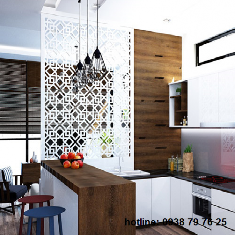 Chung cư phòng khách nên có vách ngăn cnc đẹp