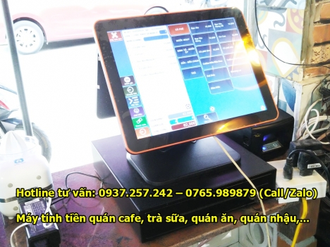 Lắp đặt trọn bộ máy bán hàng tính tiền cho quán cafe, trà sữa tại Hà Nội