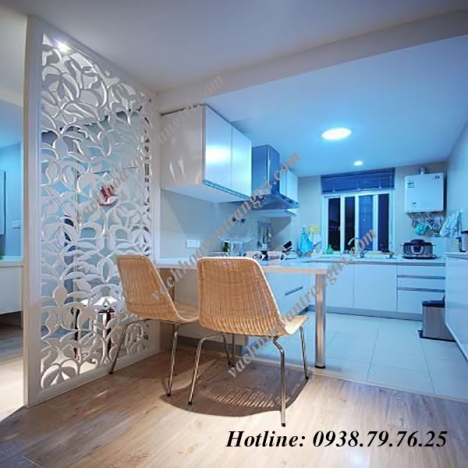 Sang trọng với vách ngăn phòng khách và bếp đẹp