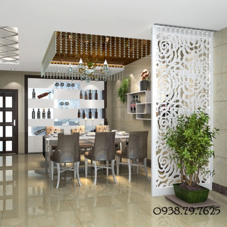 Chung cư phòng khách nên có vách ngăn cnc đẹp